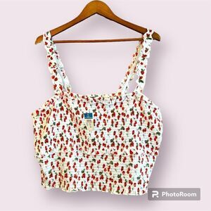RUE21 Smocked Cherry Print Top *NEW*